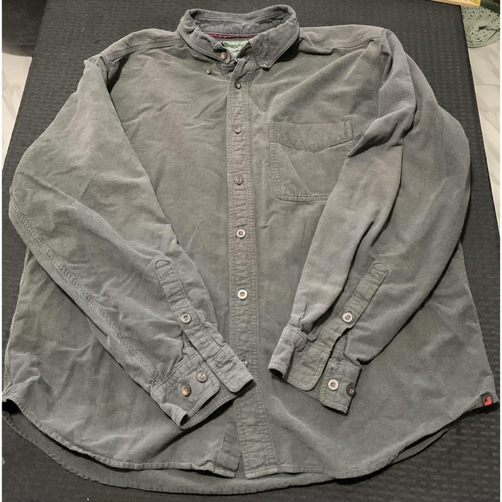 Woolrich Shirt Mens XL Gray Flannel Long Sleeve Button Up Casual Outdoor